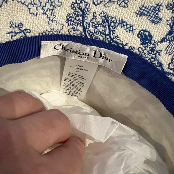 Christian Dior Toile De Jouy Embroidered Bucket Hat - Picture 2 of 5